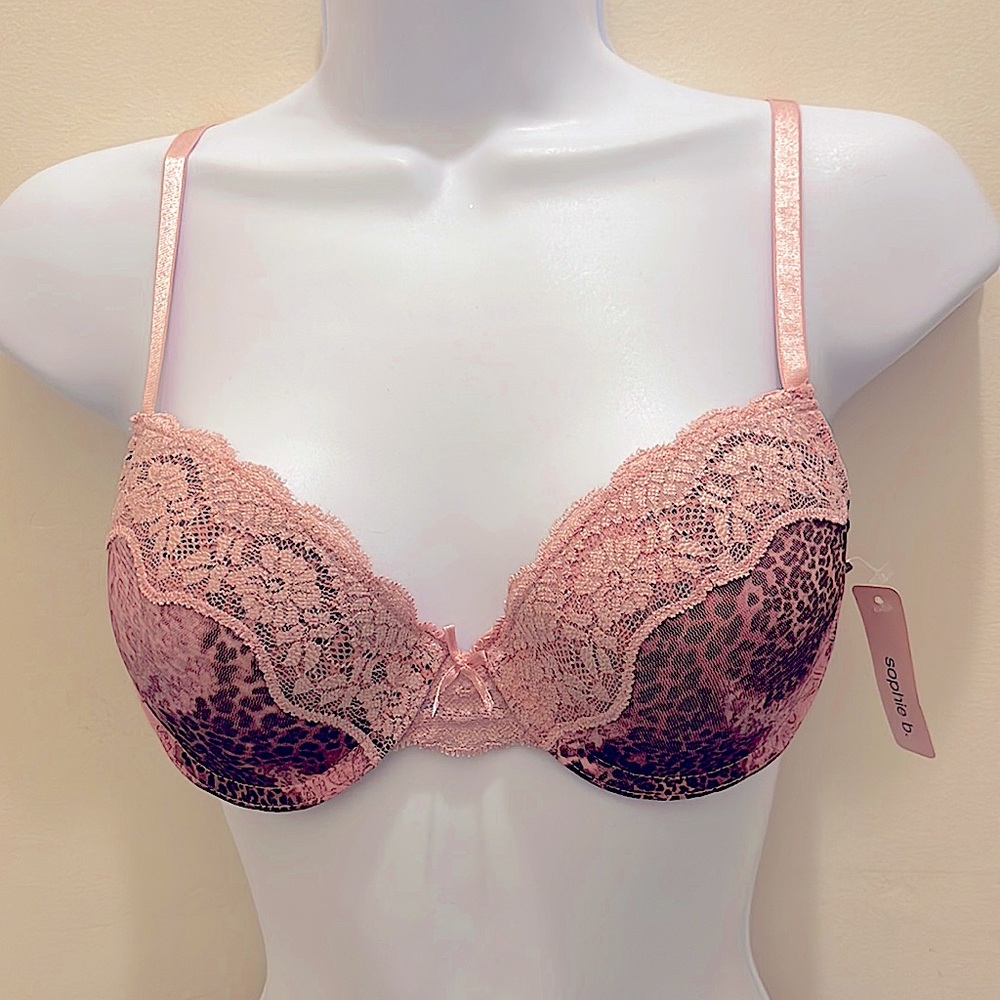 💗 Blushing Pinks, Floral, Lace Leopard Cheetah Print Bra 💗